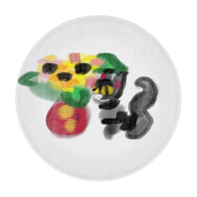 Svarta katt solrosor (Framsidan)