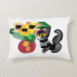 Svarta katt solrosor prydnadskudde