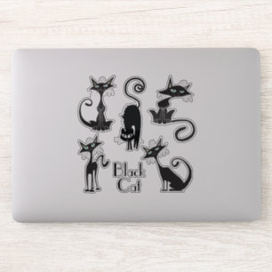 Svarta Katt Sticker Klistermärken