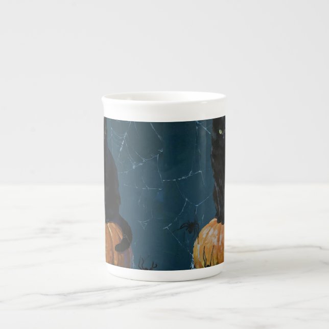 Svarta Katten Benporslin Mugg (Framsidan)