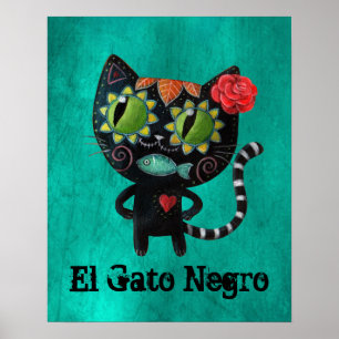 Svarta katten Day of the dead Poster