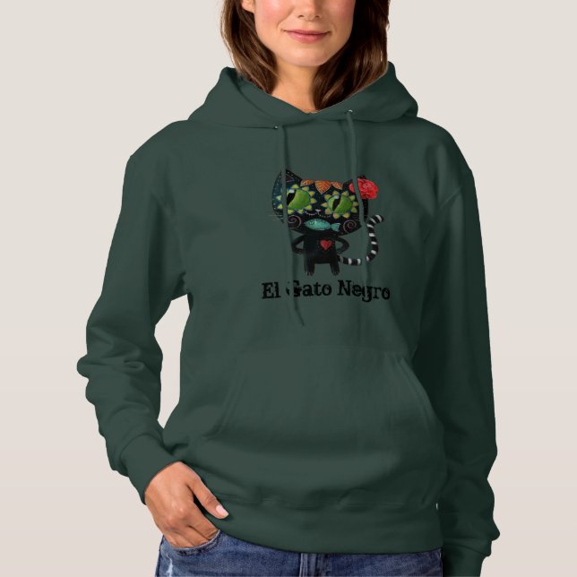 Svarta katten Day of the dead T Shirt (Framsida)