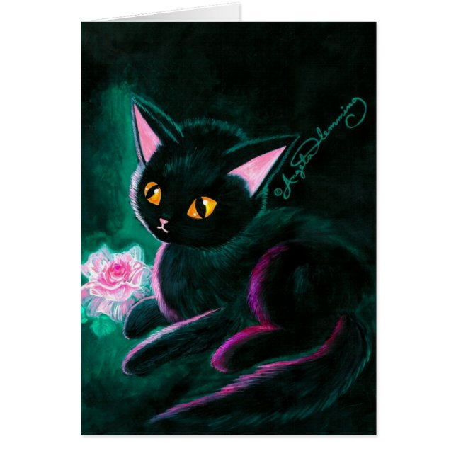 Svarta Katten Konstkort OBS Kort (Framsidan)