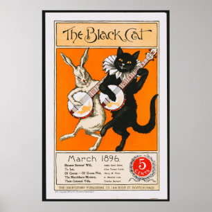 Svarta katten Vintage affisch