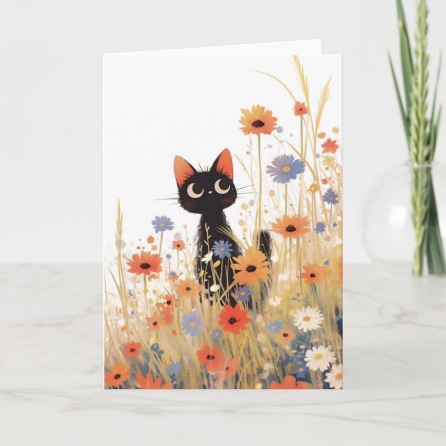 Svarta Kattens Blomsteroase Kort (Framsida)