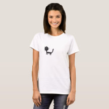 Svarta kattens grundläggande T-Shirt, vit