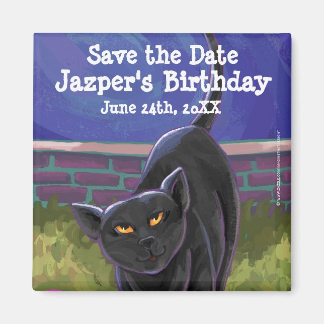 Svarta Kattens Partycenter Magnet (Framsidan)