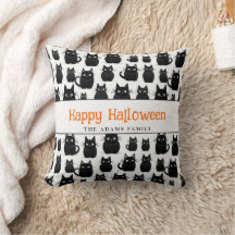 Svarta katter anpassade namn Happy halloween