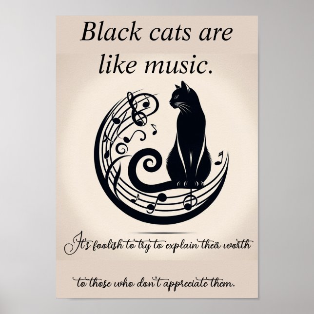 Svarta katter är som musik poster (Framsidan)