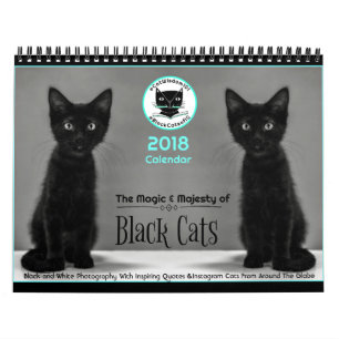 Svarta katter berättar all kalendern 2018 kalender