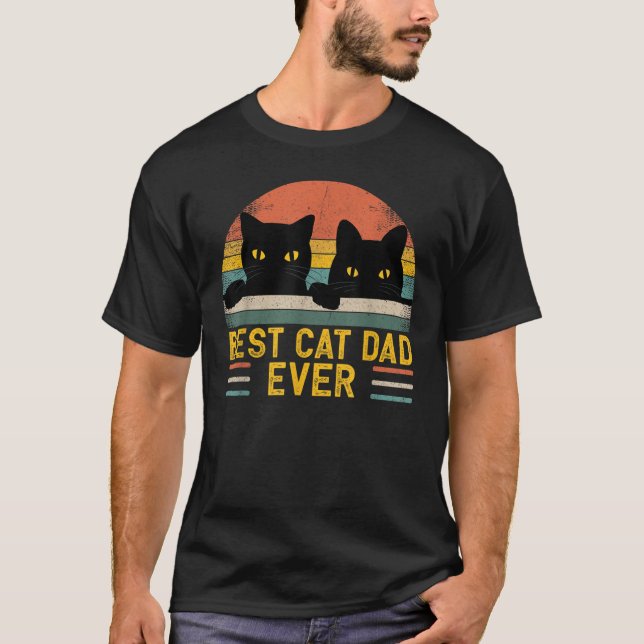 Svarta katter Best Cat Pappa någonsin T Shirt (Framsida)
