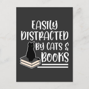 svarta katter Bokar Reader Kitten beroende Bookwor Vykort