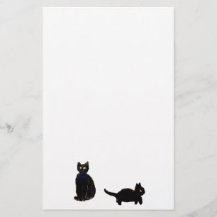 Svarta katter Cute Kattunge Brevpapper