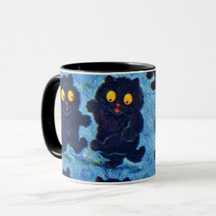 Svarta katter Dancing in Moonlight, Louis Wain Mugg