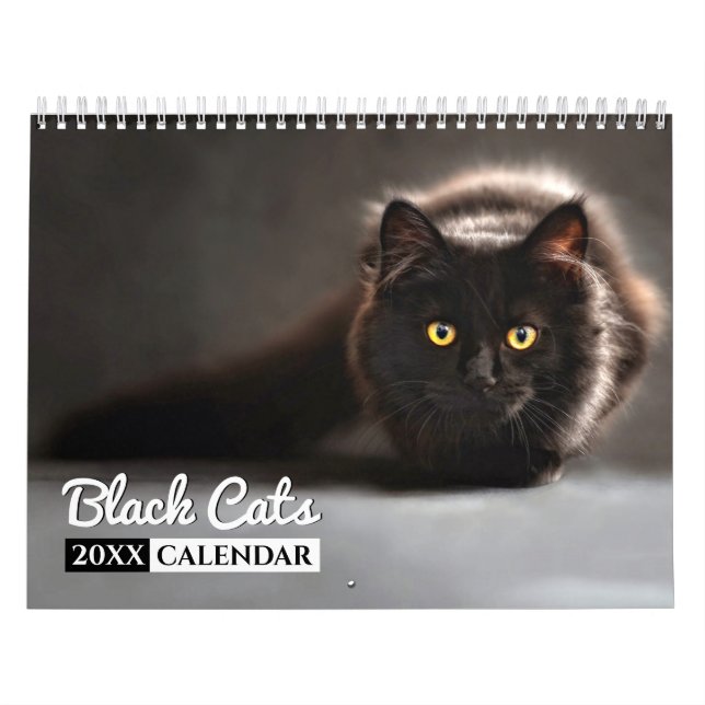 Svarta katter fotoväggskalender kalender (Omslag)