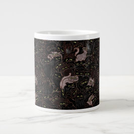 Svarta Katter Gula Ögon Jätte Kaffemug Jumbo Mugg
