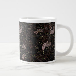 Svarta Katter Gula Ögon Jätte Kaffemug Jumbo Mugg