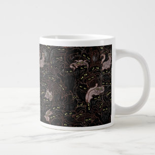 Svarta Katter Gula Ögon Jätte Kaffemug Jumbo Mugg
