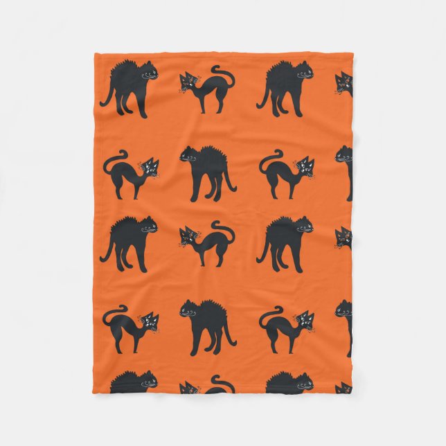 Svarta katter Halloween Blankets Fleecefilt (Framsidan)