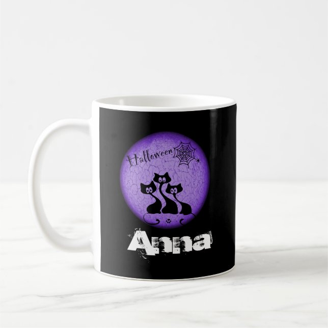 Svarta katter Halloween Kaffemugg (Vänster)