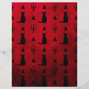 Svarta katter Halloween-skrapbok Papper