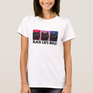 Svarta katter HÄRSKAR! Inpassad utslagsplats för Tee Shirt
