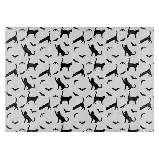 Svarta katter Hunting Fladdermus Simple Halloween  (Framsidan)