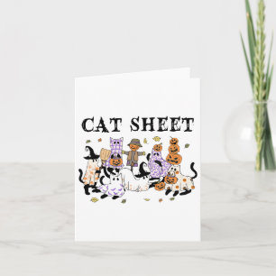 Svarta katter i Ghost Costume Funny Cat Lakan Hall Kort