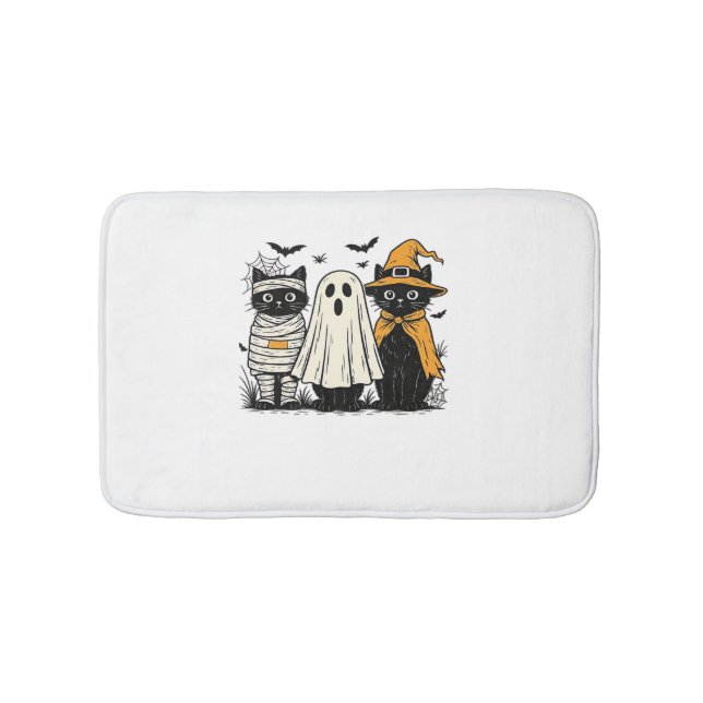 Svarta katter i Halloween Costumes - Ghost, Witch, Badrumsmatta (Framsidan)