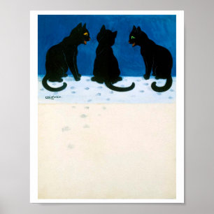 Svarta katter i Snö, Louis Wain Poster