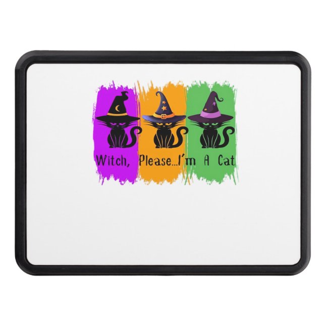 Svarta katter i Witch Hats Essential T-Shirt Dragkroksskydd (Framsidan)