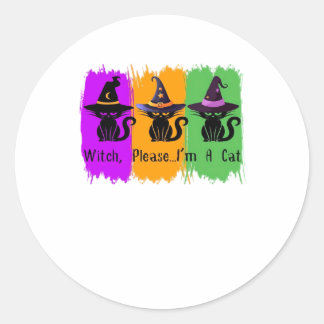 Svarta katter i Witch Hats Essential T-Shirt Runt Klistermärke