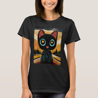 Svarta katter inspirerade av moderna konstnärers ä t shirt