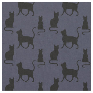 Svarta katter/katt-/kattungesilhouette på tyg