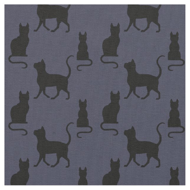 Svarta katter/katt-/kattungesilhouette på tyg (Närbild)
