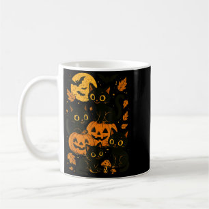 Svarta katter med Jack O Lanterns måne och fladder Kaffemugg