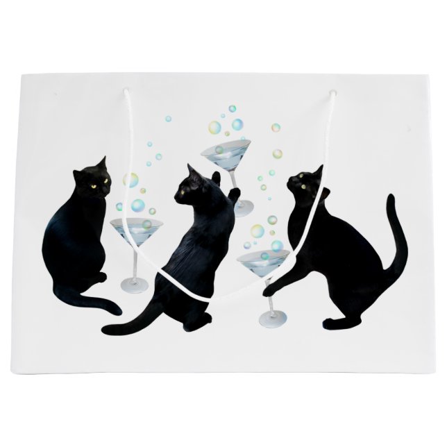 Svarta katter med Martinis Gift Bag (Framsidan)