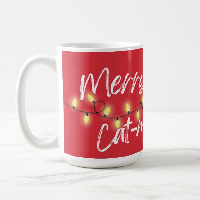 Svarta katter! Merry Cat-mas Kaffemugg (Vänster)