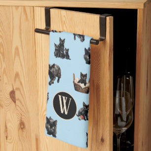 Svarta katter Mönster Kitchen Dish Towel Kökshandduk