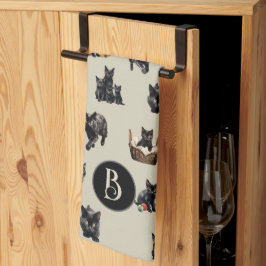Svarta katter Mönster Kitchen Dish Towel Kökshandduk