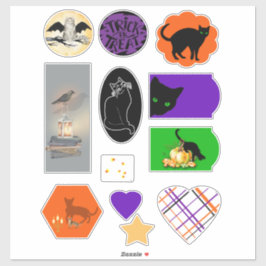 Svarta katter och Halloween-designs vinyldekaler Klistermärken