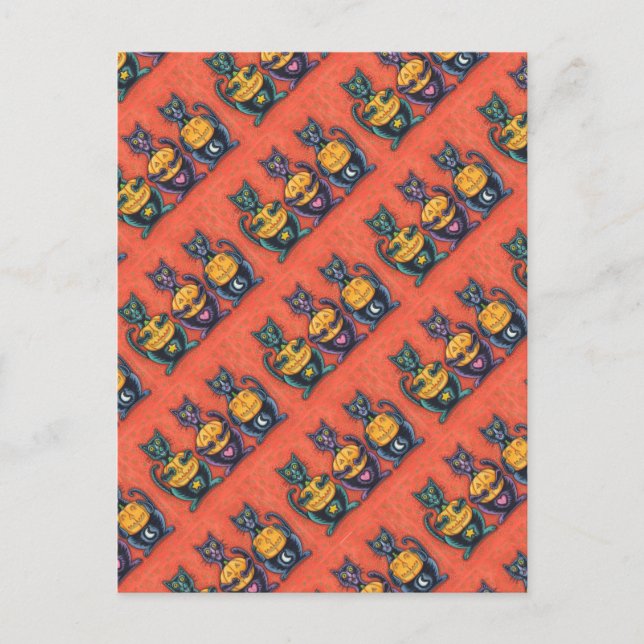 SVARTA KATTER OCH JACKAR SER INGA EVIL, FUNNY-KATT VYKORT (Framsida)