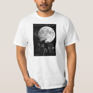 Svarta katter och månen t-shirt