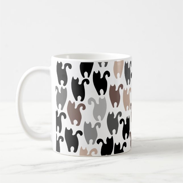 Svarta katter och vänner kaffemugg (Vänster)