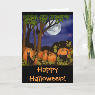 Svarta katter- & pumpaHalloween kort