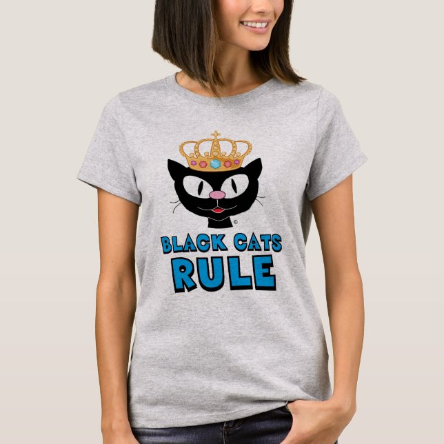 Svarta katter Regel Cat Lover T Shirt (Framsida)