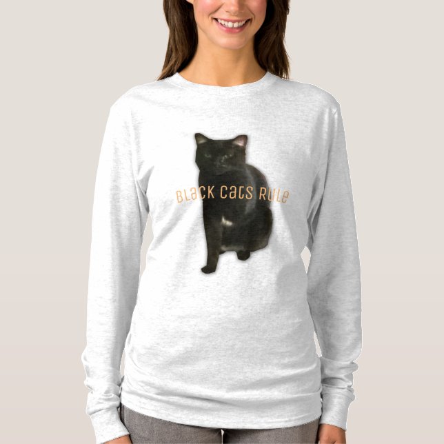 Svarta katter regel t shirt (Framsida)