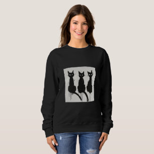 Svarta katter Silhouette Sweatshirt T Shirt