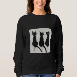 Svarta katter Silhouette Sweatshirt T Shirt