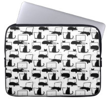 Svarta katter Sitta på bärbara datorer Mönster